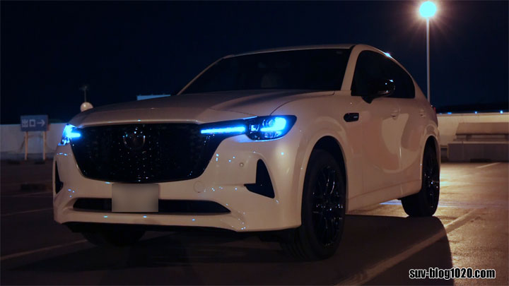 ロジウムホワイトプレミアムメタリック夜の見え方フロント