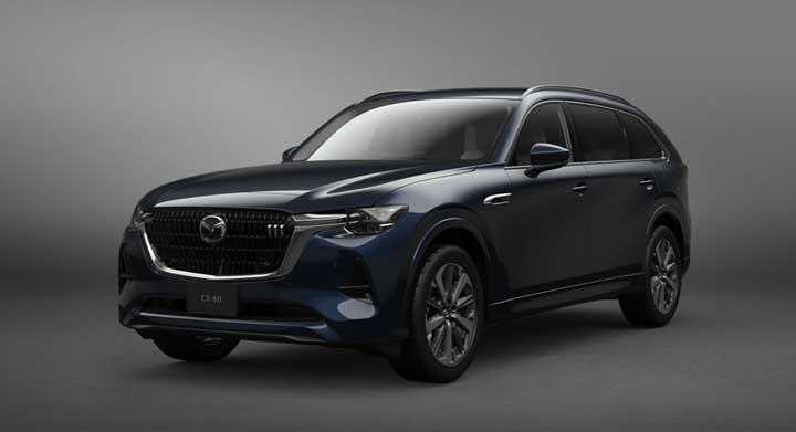 CX-80ボディカラー選び ディープクリスタルブルーマイカ フロントサイド