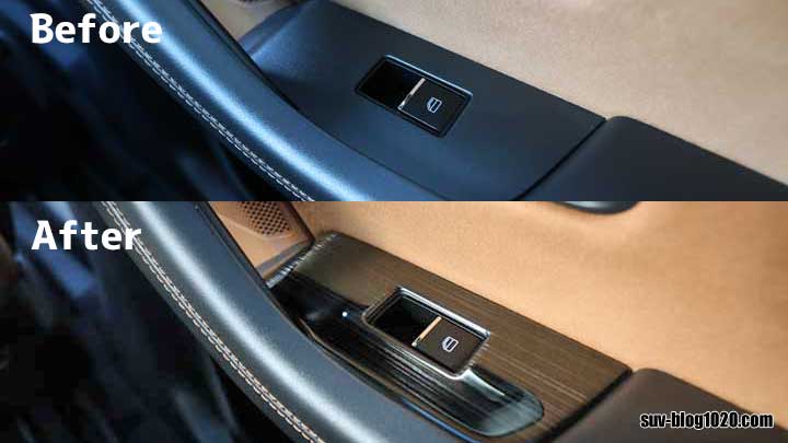 CX-60 ウィンドウスイッチベース 運転席側リアドア ビフォーアフター