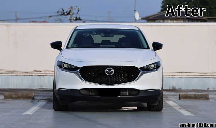 CX-30 ドアミラーガーニッシュ交換後フロント