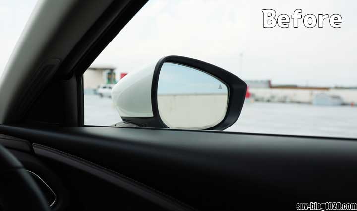 CX-30 ドアミラーガーニッシュ交換前 車内から