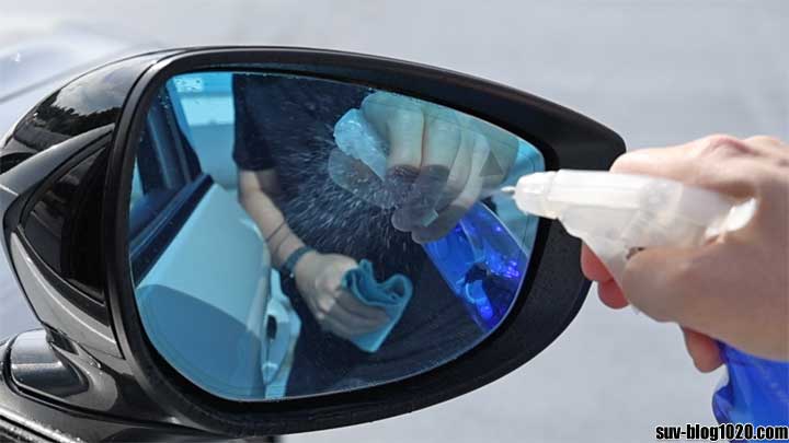 ドアミラー撥水施工後の確認1