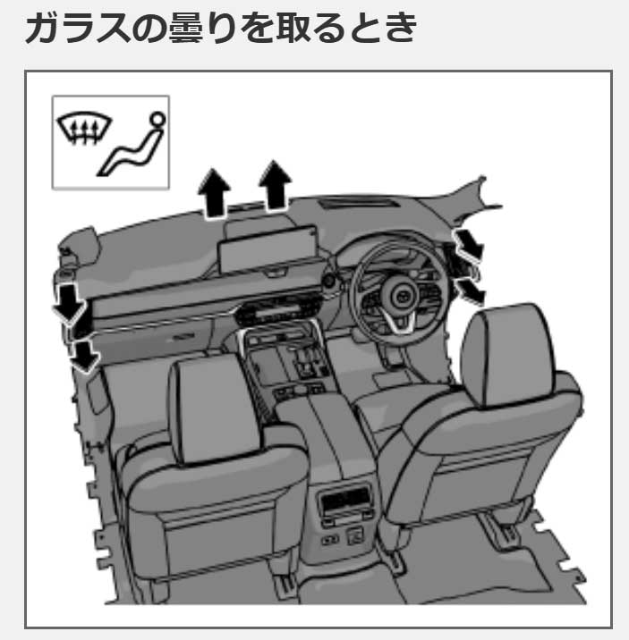 吹き出し口-ガラスの曇り取り