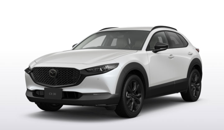 2026 CX-30 スノーフレイクホワイトパールマイカ斜め前